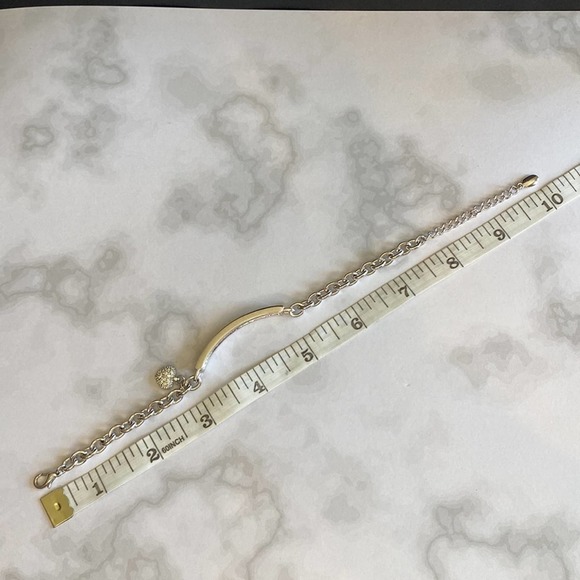 Silver & Rhinestones Heart Charm Bracelet - Picture 3 of 3